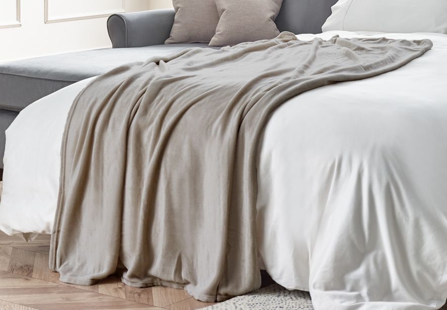 Taupe Fleece Throw Soft Furnishings