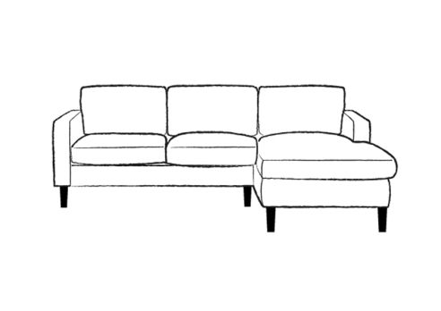 Drake Fabric 2 Seater Chaise Sofa